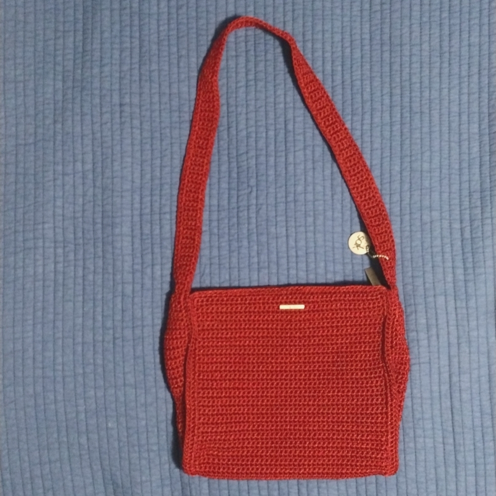 The Sak Dark red crochet purse